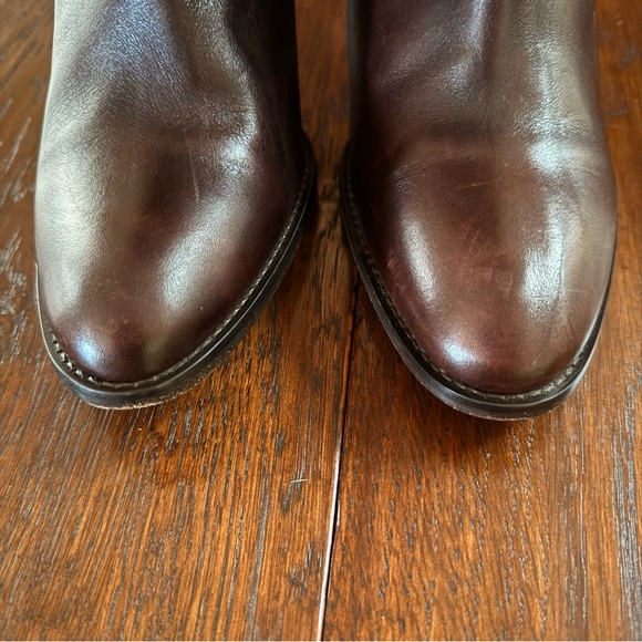 J. Crew Chocolate Brown Italian Leather Heeled Boots 7.5 - Picture 3 of 9